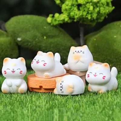 Миниатюрная фигурка кошки из смолы — для декор — фото 3