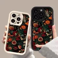 Винтажный Цветочный Мягкий Чехол для Телефона для Xiaomi Mi 15 14T 14 13 12 12T — для участок — фото 2