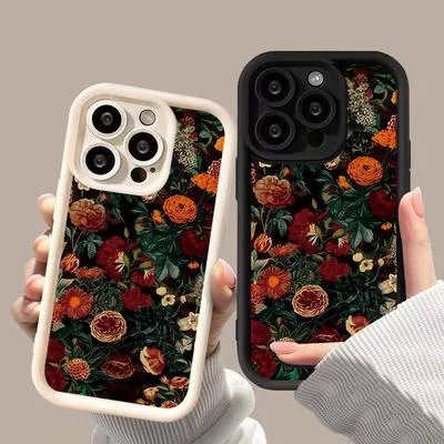Винтажный Цветочный Мягкий Чехол для Телефона для Xiaomi Mi 15 14T 14 13 12 12T — для участок — фото 3