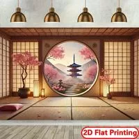 2D гобелен «Сад сакуры» для декора в японском стиле 47.2x31.5inch/120*80cm — для участок — фото 2