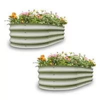 Gardmax 2 шт. Оцинкованная приподнятая грядка Легкие ящики-плантеры для улицы с — для огород — фото 2