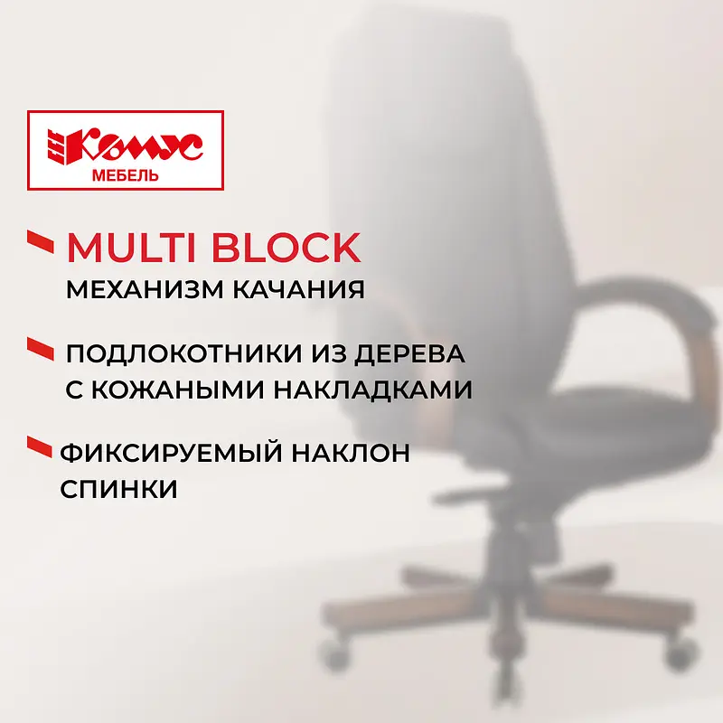 Кресло для руководителя Комус Мебель EChair 329 черное (кожа/искусственная кожа — фото 2