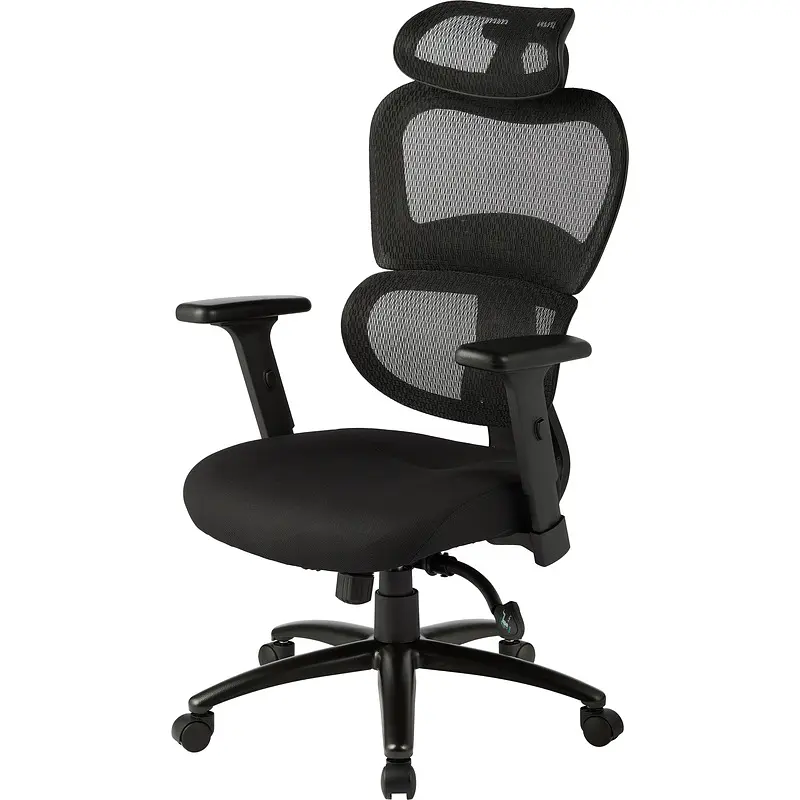 Кресло для руководителя эргономичное Комус Мебель (Easy Chair) 647 черное (ткань/сетка