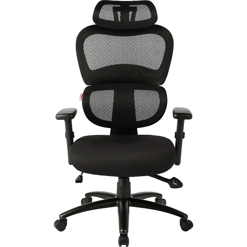 Кресло для руководителя эргономичное Комус Мебель (Easy Chair) 647 черное (ткань/сетка — фото 2
