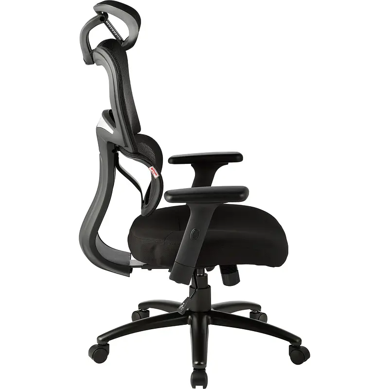Кресло для руководителя эргономичное Комус Мебель (Easy Chair) 647 черное (ткань/сетка — фото 3