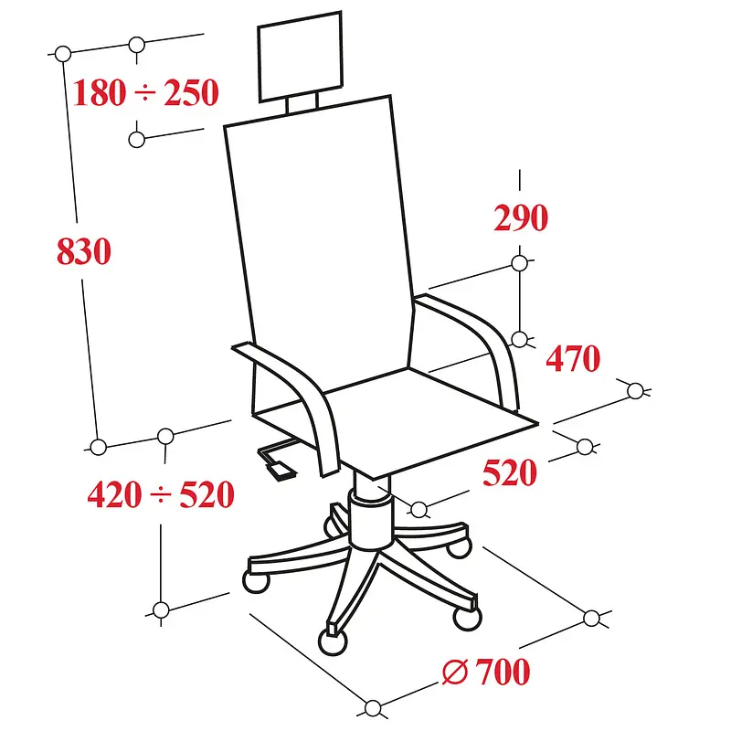 Кресло для руководителя эргономичное Комус Мебель (Easy Chair) 647 черное (ткань/сетка — фото 4