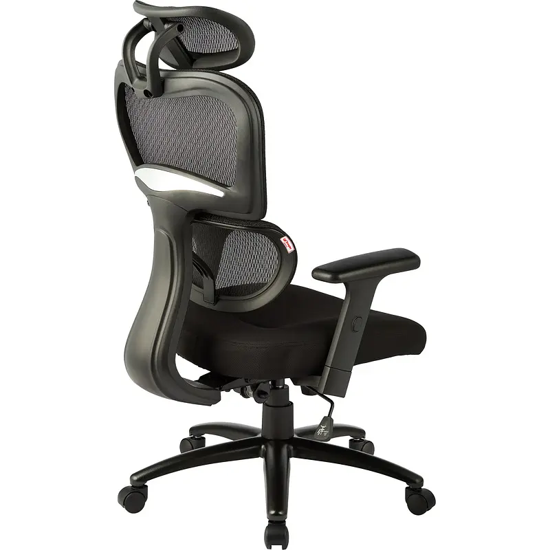 Кресло для руководителя эргономичное Комус Мебель (Easy Chair) 647 черное (ткань/сетка — фото 5