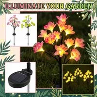 Садовый светильник-искусственный цветок на солнечной батарее для улицы — для участок — фото 2