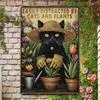 Винтажное Металлическое Искусство на Стену с Кошкой — для участок