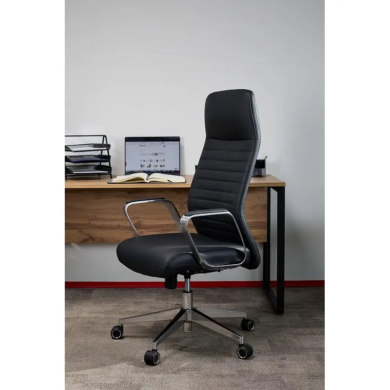 Кресло для руководителя Комус Мебель (Easy Chair) 505 черное (натуральная кожа — фото 9