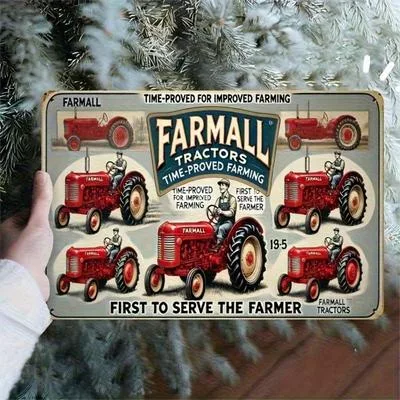 Металлическая настенная art Farmall Tractor Винтажный Рустик Железный Декор Знак — для участок — фото 3