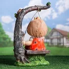 Садовая фигура из полистоуна «Девочка на качелях» — для отдых — фото 9