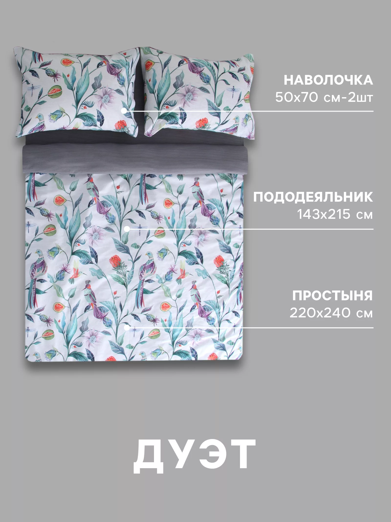 Постельное бельё дуэт «Этель. Тропический сад» — фото 4