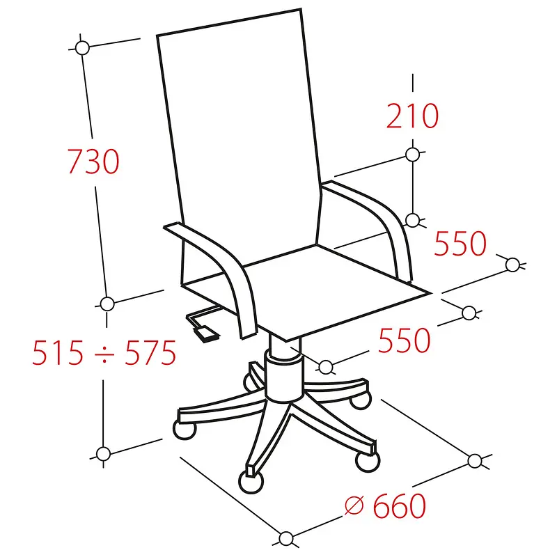 Кресло для руководителя Комус Мебель (Easy Chair) 516 черное (экокожа — фото 5