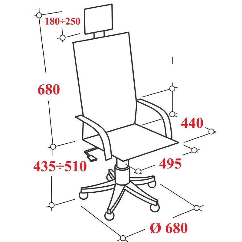 Кресло для руководителя Комус Мебель (Easy Chair) 520 черное (сетка/ткань — для хранение — фото 7