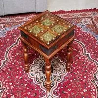 Журнальный столик из цельного дерева с антикварным дизайном — для участок — фото 2