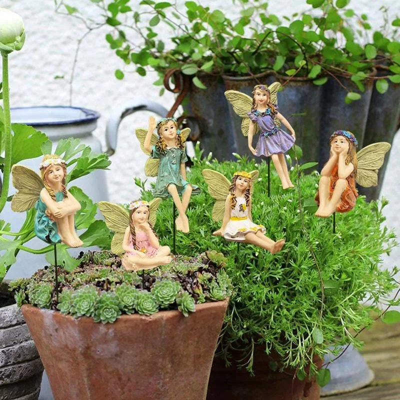 Сказочный сад - 6 шт. Миниатюрные фигурки фей — для декор — фото 4