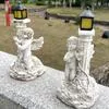 Солнечная лампа Европейская Римская колонна Скульптура ангела Садовый дворик Украшения — для участок