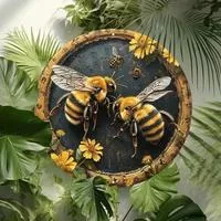 Ретро Весенний Сад Пчелы Алюминиевая Металлическая Жестяная Табличка Наружное Внутреннее — для участок — фото 2