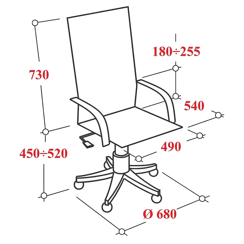 Кресло для руководителя Комус Мебель (Easy Chair) 603 черное (сетка/ткань — для хранение — фото 3