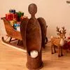 Подсвечник в форме ангела Антикварный металлический горшок Садовый Наружный Настольный — для участок