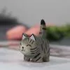 Декоративные Поделки Ручная Работа Резьба по Дереву Котенок Оранжевый Кот Животное — для декор