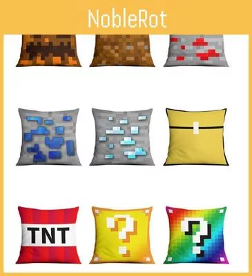 Наволочка для подушки Minecraft Чехол на диванную подушку Яркий красочный Садовый — для участок — фото 3
