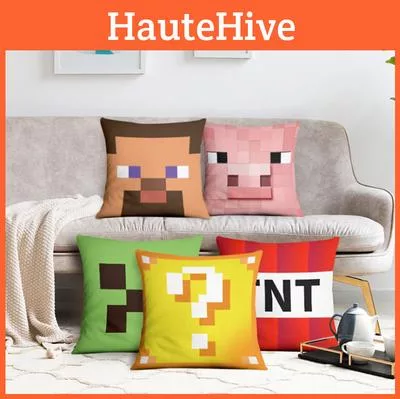 Наволочка для подушки Minecraft Чехол на диванную подушку Яркий красочный Садовый — для участок — фото 3