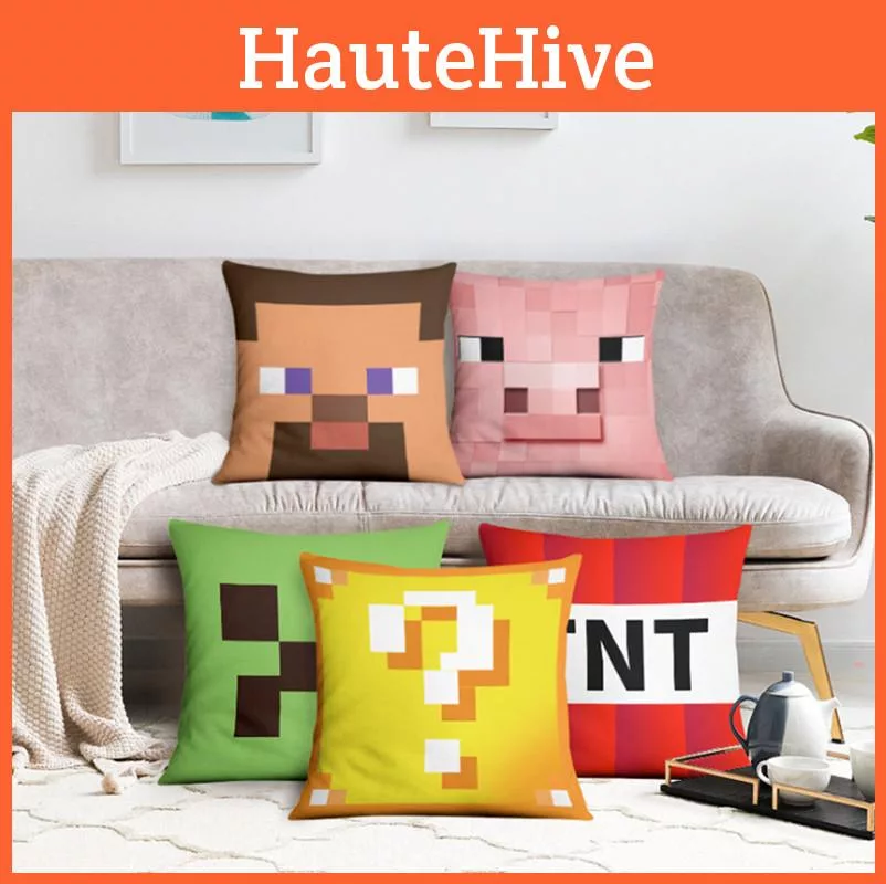 Наволочка для подушки Minecraft Чехол на диванную подушку Яркий красочный Садовый — для участок — фото 4