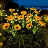 Садовый светильник-подсолнух на солнечных батареях — для участок — фото 2