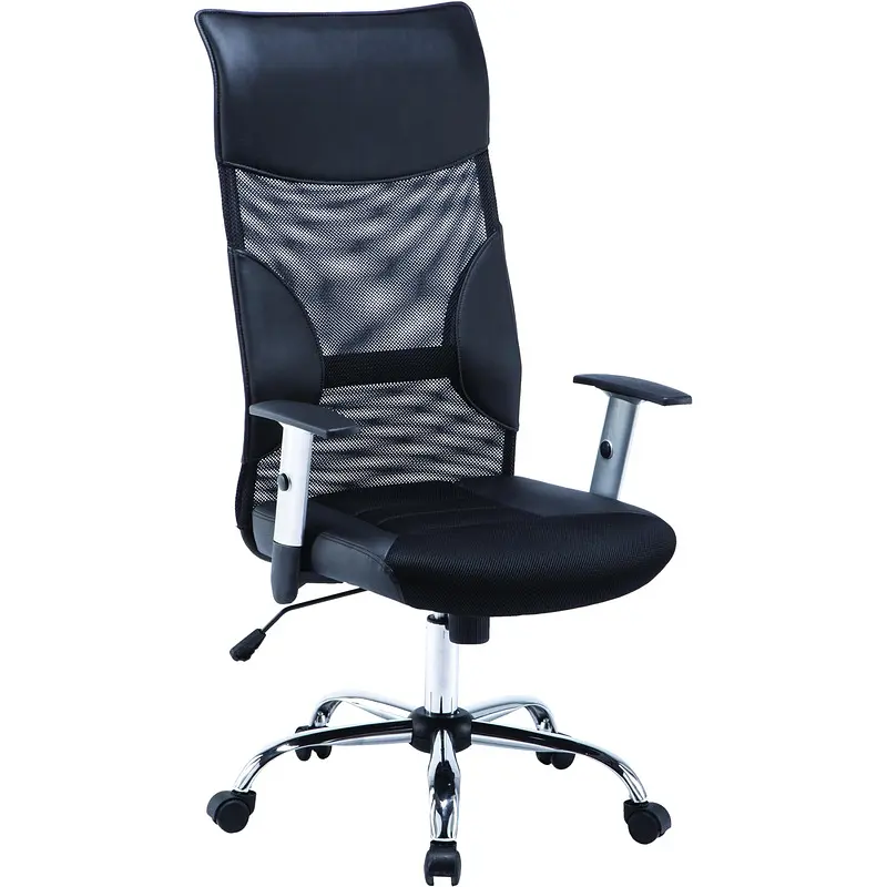Кресло для руководителя Комус Мебель (Easy Chair) 577 черное (экокожа/сетка/ткань — для хранение