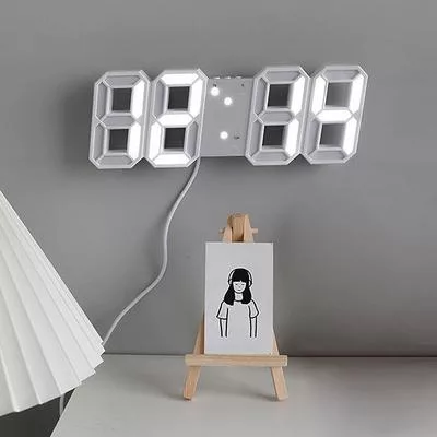 3D Светодиодные Цифровые Часы Настенное Украшение Светящиеся Ночной Режим — для участок — фото 3