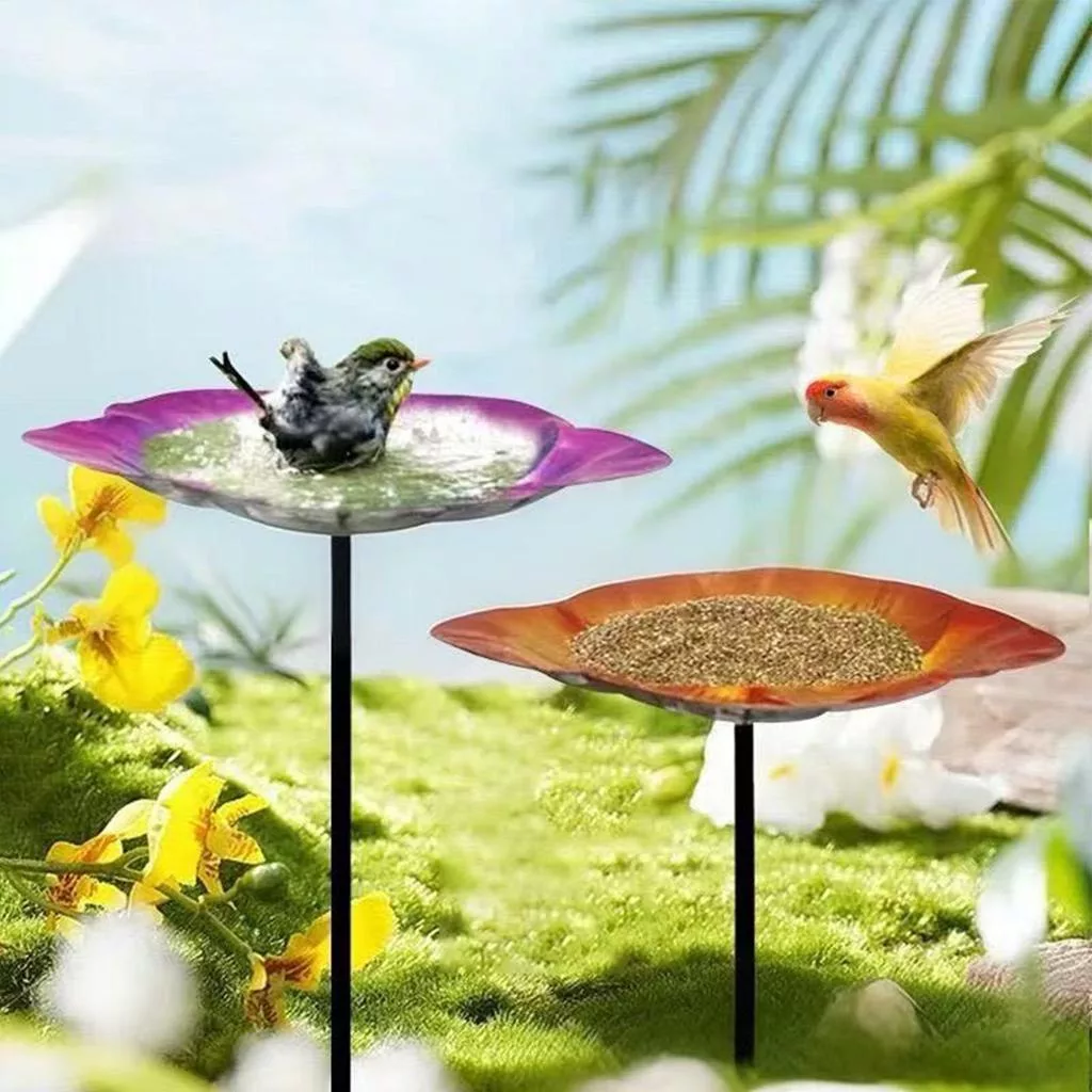 Кормушки для птиц для улицы Железные Погодостойкие Садовый декор Металлическая — для участок — фото 4