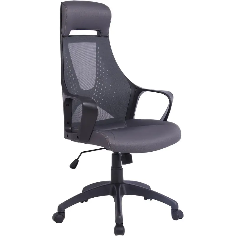 Кресло для руководителя Комус Мебель (Easy Chair) 578 черное (ткань/сетка — фото 3