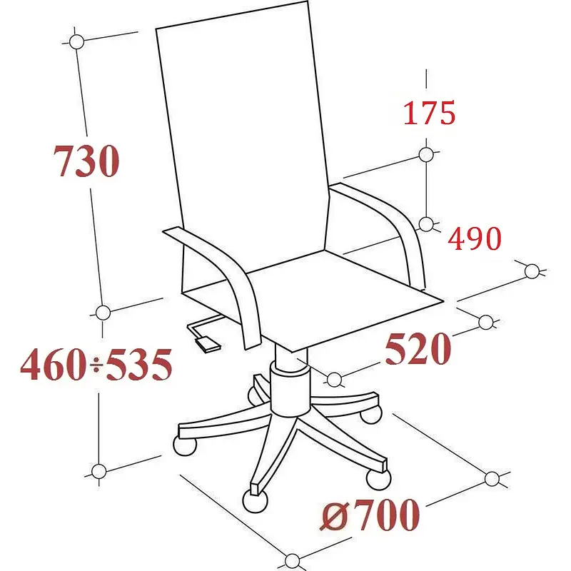 Кресло для руководителя Комус Мебель (Easy Chair) 578 черное (ткань/сетка — фото 4