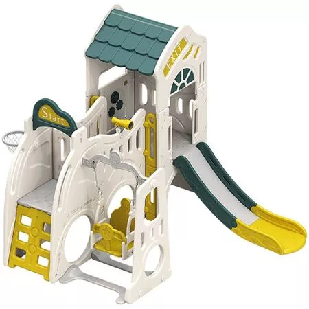 Игровой комплекс с горкой и качелями UNIX Kids Playhouse (PPPHSLSWCGY) — для отдых