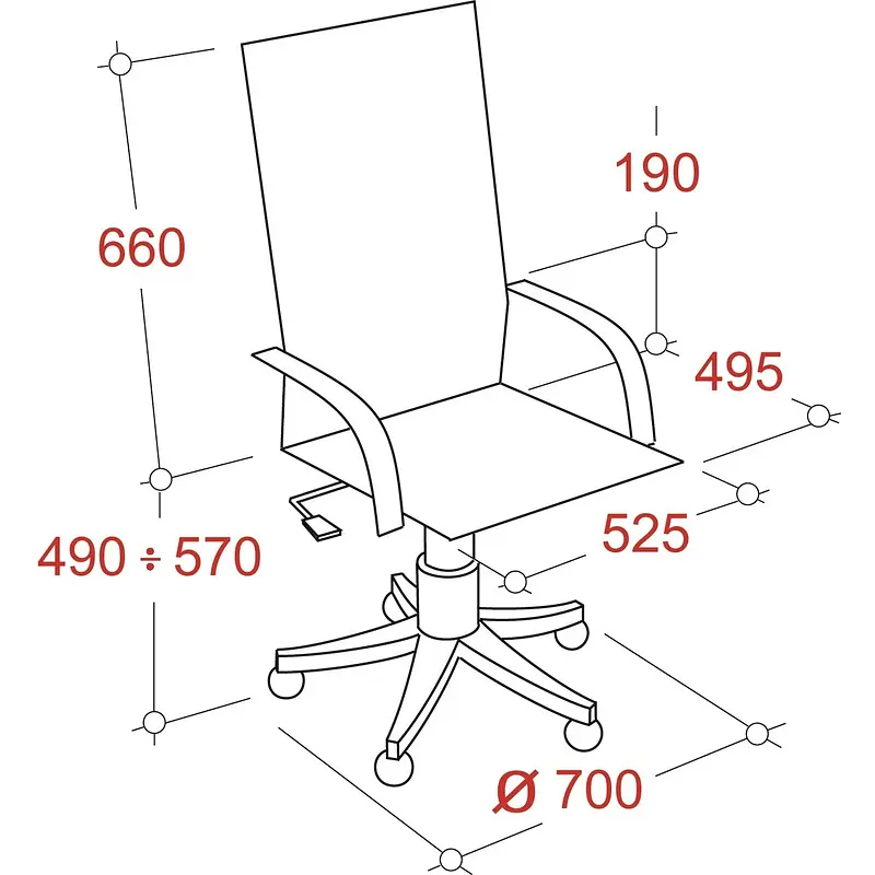 Кресло для руководителя Комус Мебель (Easy Chair) 550 черное (рециклированная кожа — фото 9