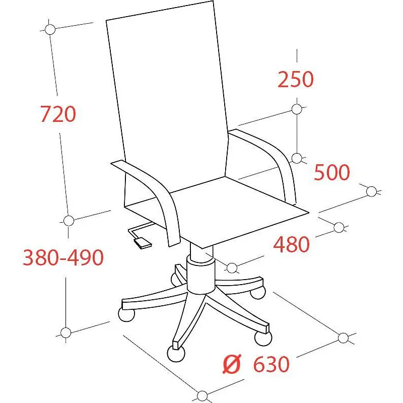 Кресло для руководителя Комус Мебель (Easy Chair) 680 черное (ткань — для хранение — фото 5