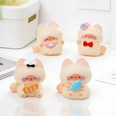 2 шт. Миниатюрная фигурка кошки Микро-статуэтка — для декор — фото 3