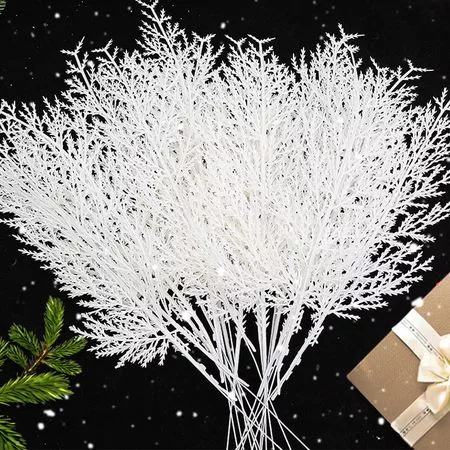 60/10 шт. Рождественские белые сосновые иголки DIY венок искусственные растения — для участок