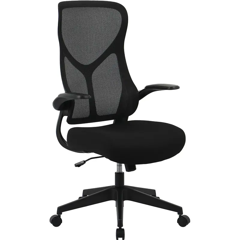 Кресло для руководителя Комус Мебель (Easy Chair) 635 черное (сетка/ткань — фото 4