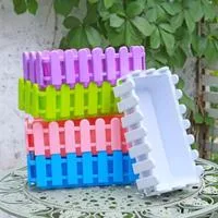 Прямоугольный пластиковый садовый горшок-ящик Стиль штакетника Большой горшок для — для хранение — фото 2