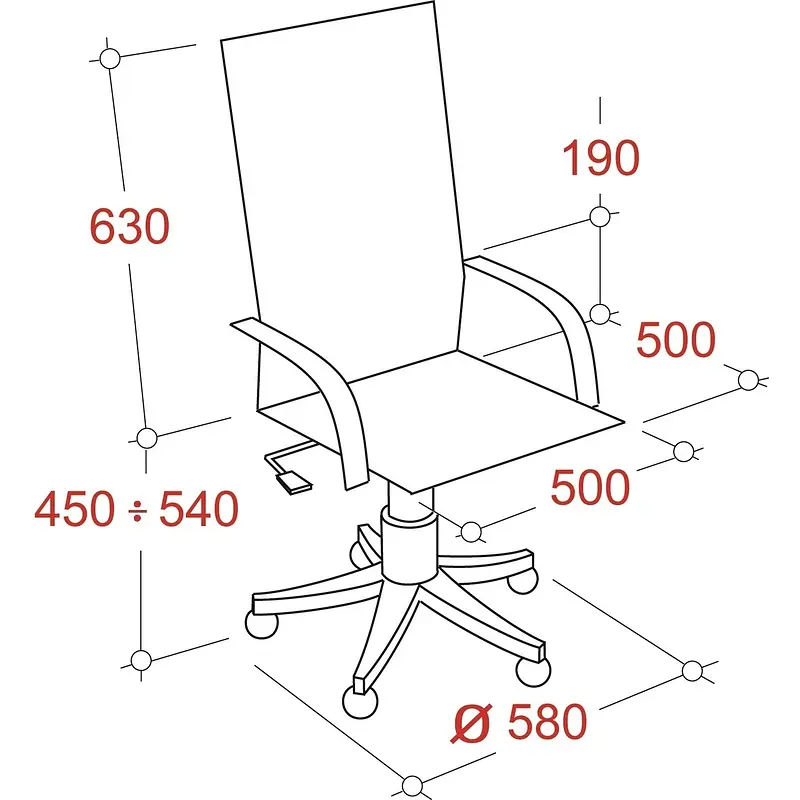 Кресло для руководителя Комус Мебель (Easy Chair) 509 черное (экокожа — для хранение — фото 9