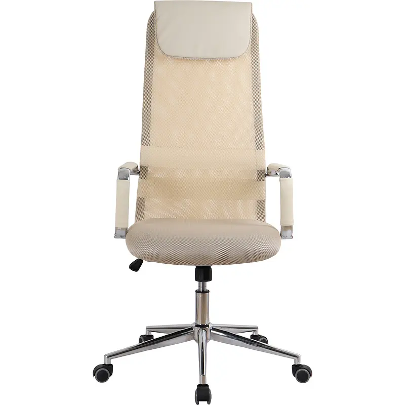 Кресло для руководителя Комус Мебель (Easy Chair) 565 бежевое (сетка/ткань — фото 2