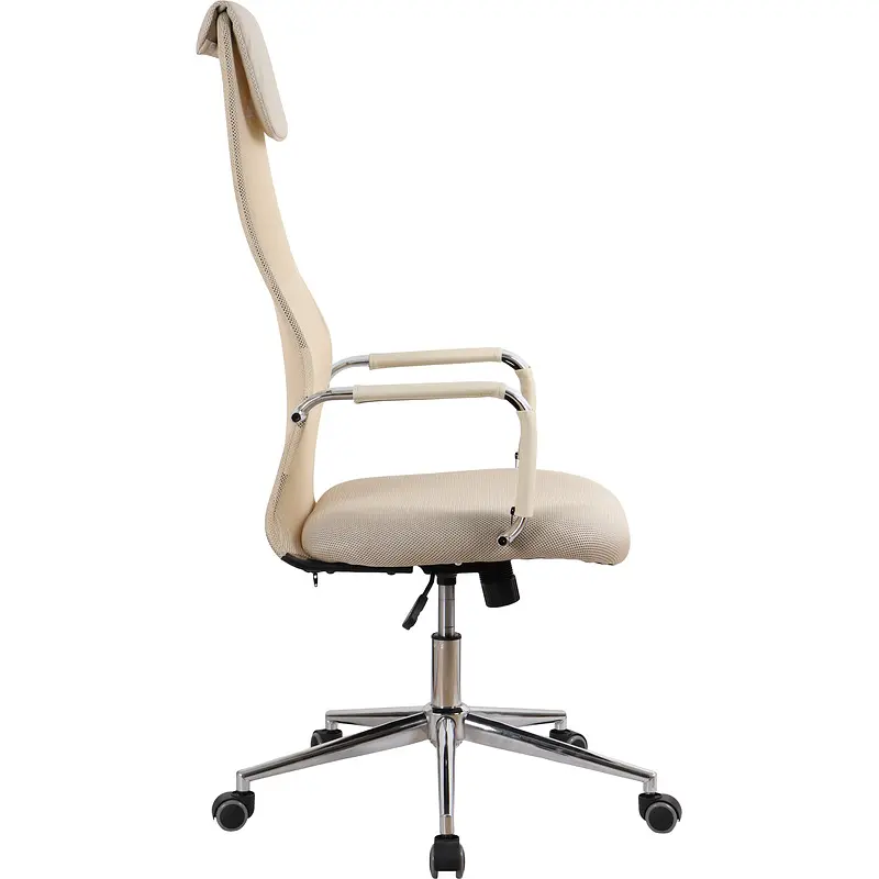 Кресло для руководителя Комус Мебель (Easy Chair) 565 бежевое (сетка/ткань — фото 3