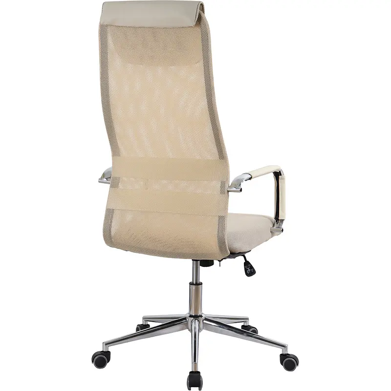 Кресло для руководителя Комус Мебель (Easy Chair) 565 бежевое (сетка/ткань — фото 4