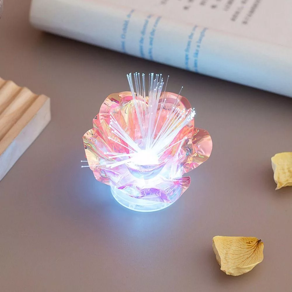 Семицветная оптоволоконная светодиодная роза с подсветкой — для участок — фото 4