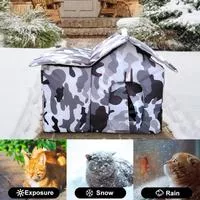 Уличный домик для кошки Водонепроницаемый Теплый Ветрозащитный Уличная палатка — для участок — фото 2