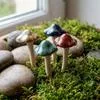 4 шт. Садовые украшения Мини-грибы Керамика Цветная глиняная скульптура Реалистичный — для участок