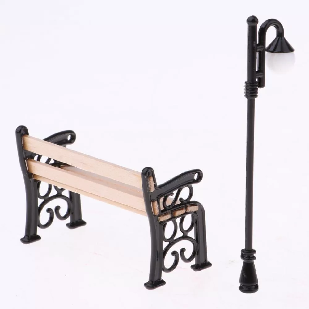 Смола DIY Сказочный Сад Деревянная Парковая Скамейка Домашний Декор Миниатюрная — для отдых — фото 4